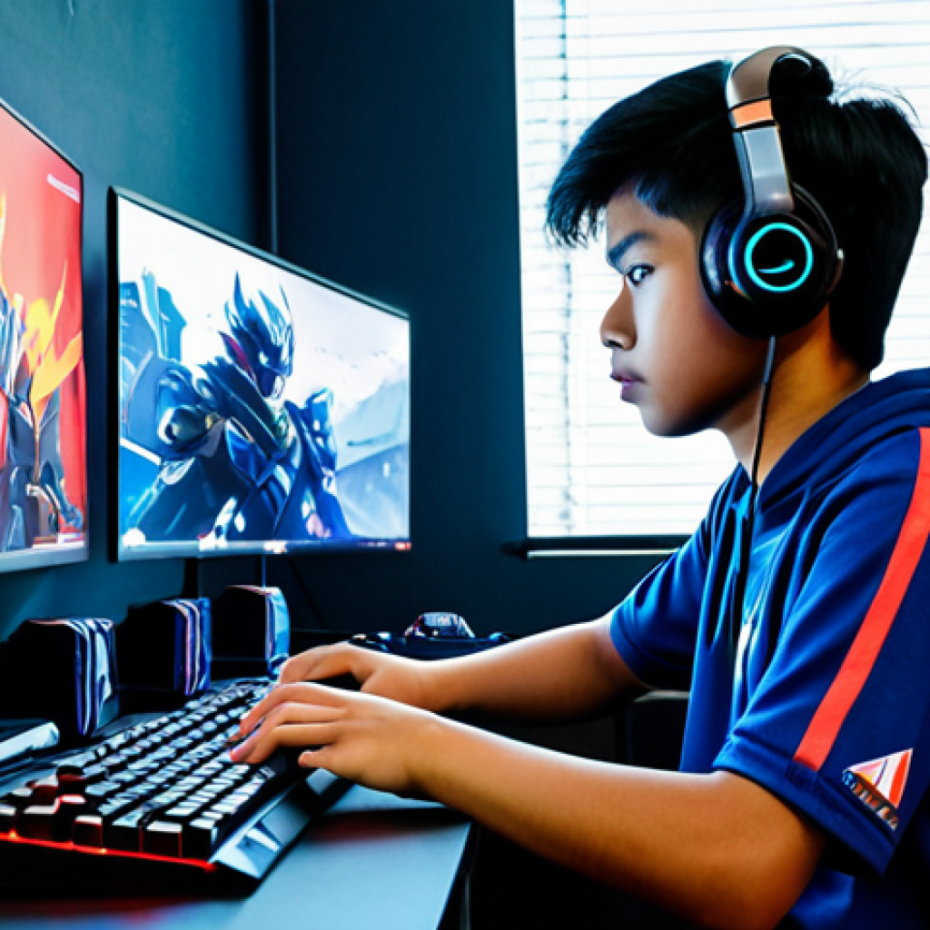 발로란트 프로 리그의 전망 - Aspiring Young Valorant Player** "A determined Malaysian teenager, fully clothed in comfortable gam...