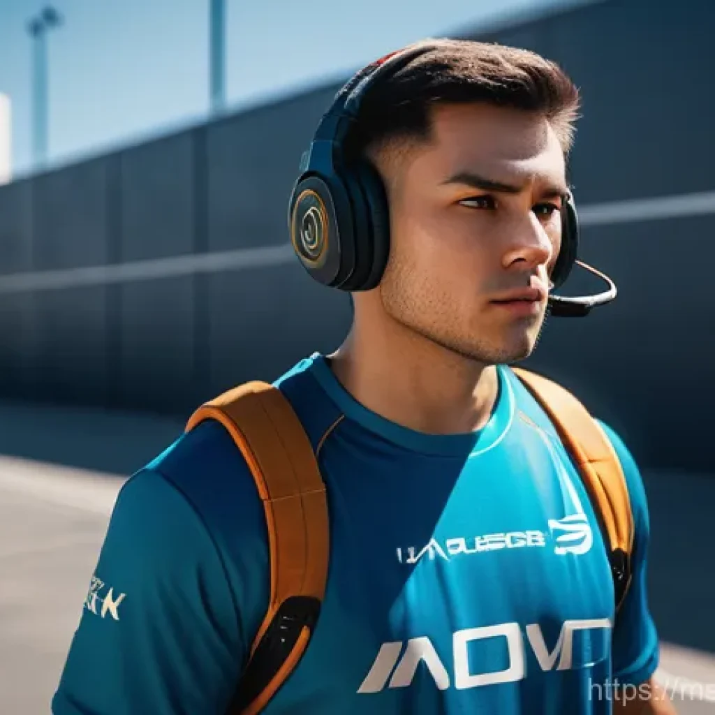 발로란트 프로와의 협력 콘텐츠 - **"A highly detailed, cinematic shot of a determined professional esports player, male, wearing a sl...