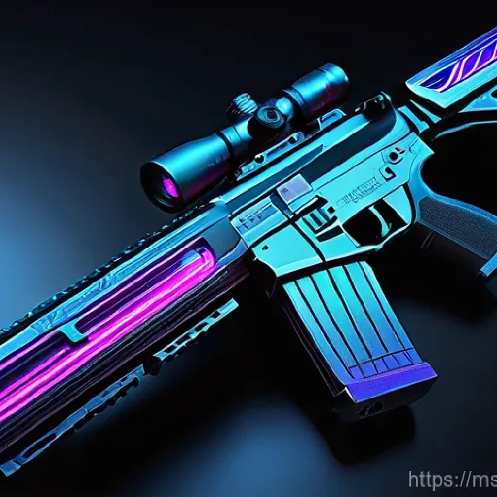 발로란트 스킨 제작 과정 공개 - **"Quantum Flux Vandal Rifle Skin" (Ultra Edition Inspired)** A highly detailed image of a futur...