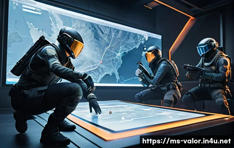 발로란트 팀워크의 중요성 - **Valorant Team Communication in Action:** A vibrant, high-fidelity digital art image of a tense mom...