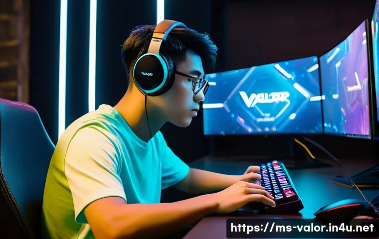발로란트 서버 핑 개선 방법 - **Prompt 1: The Apex Gamer's Haven** A vibrant, detailed, eye-level shot of a Malaysian male gam...