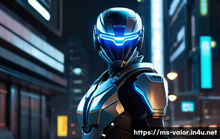 발로란트 스킨 종류 및 가격 - A futuristic Valorant agent equipped with a sleek, high-tech Prime skin featuring dynamic neon blue ...