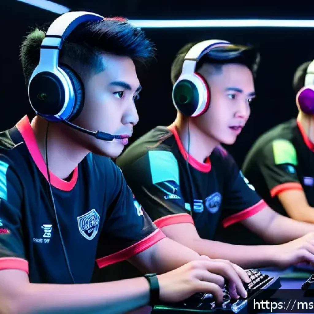 발로란트 시즌별 플레이 차이 - A dynamic esports team scene in a modern Malaysian gaming arena, featuring diverse young players int...