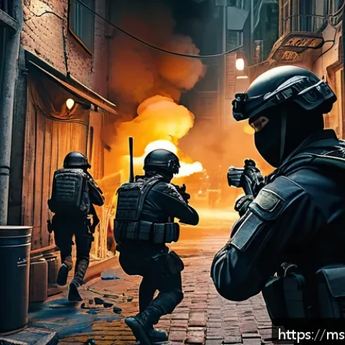 Home 30 발로란트 총기 밸런스 조정 분석 - A tactical Valorant gameplay scene set in a dense urban map resembling Bind, featuring a diverse tea...