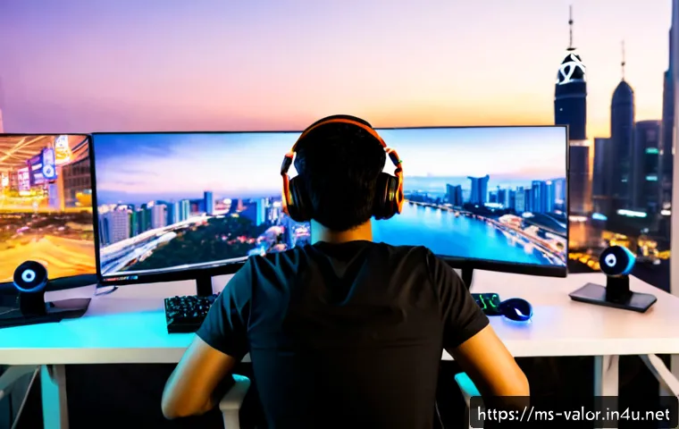 발로란트 최고의 유저 경험 - Photorealistic Malaysian esports gamer in a modern Kuala Lumpur apartment, wearing headphones and fo...