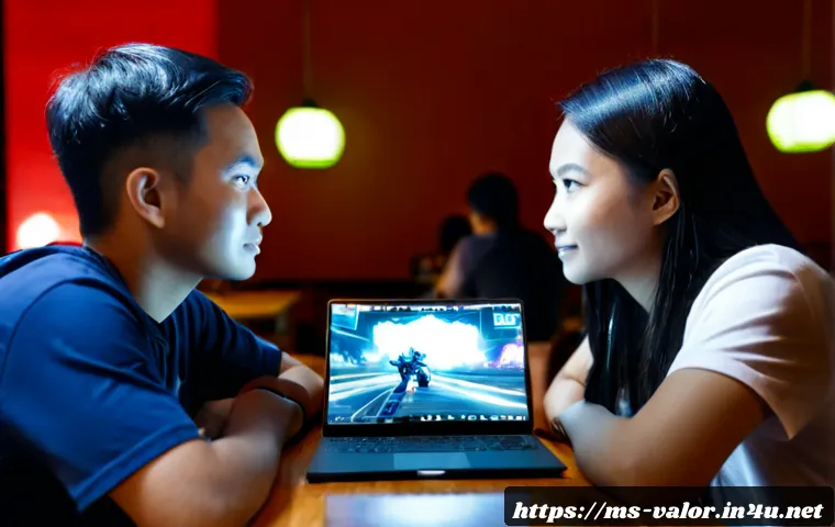 발로란트 경기 영상 공유 방법 - Photorealistic Malaysian young adult gamer at a tidy home desk, reviewing a colorful tactical first-...